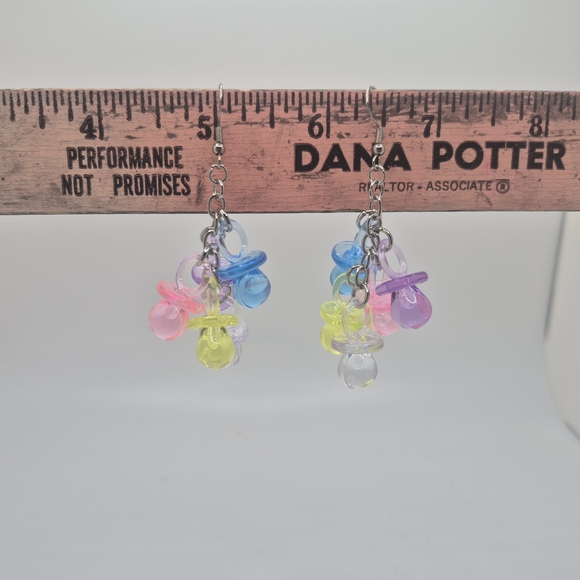 Multicolor Pacifier Earrings - Picture 3 of 4